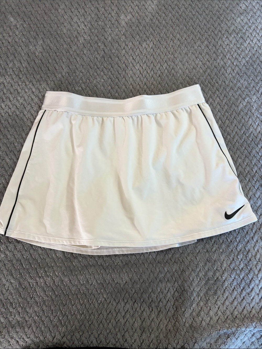 Nike White Skater Tennis Skirt with Black Swoosh